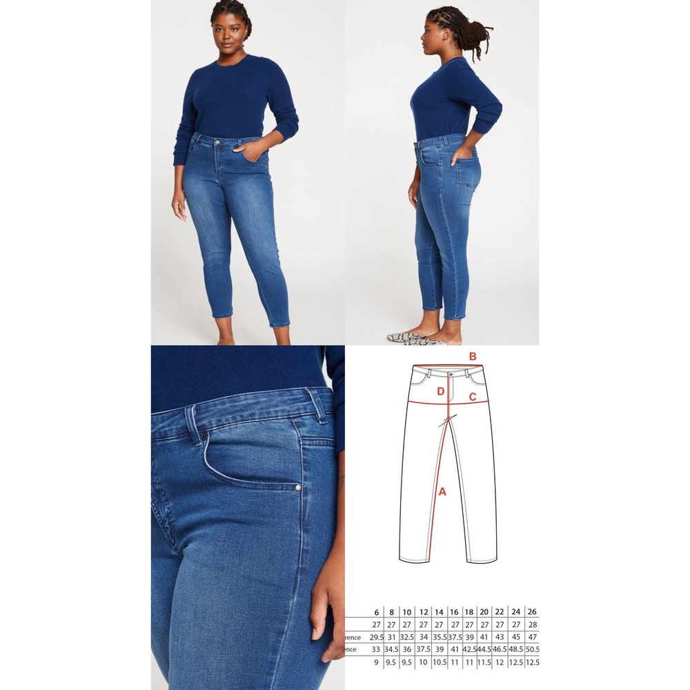 Universal Standard Blue Straight Leg Jeans Medium Wash Stretch Denim USPA1856